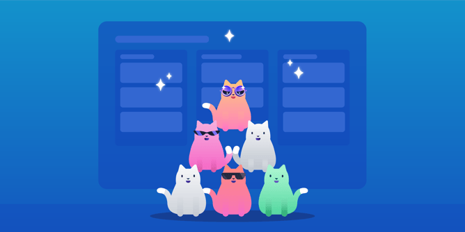 在金字塔图表的猫队
